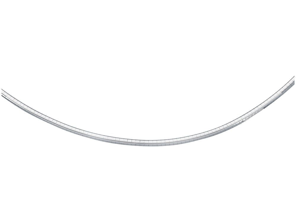 Finejewelers 14 Kt White Gold 16 Inch 3.3mm Bright Cut Classic Omega Necklace With Box Catch