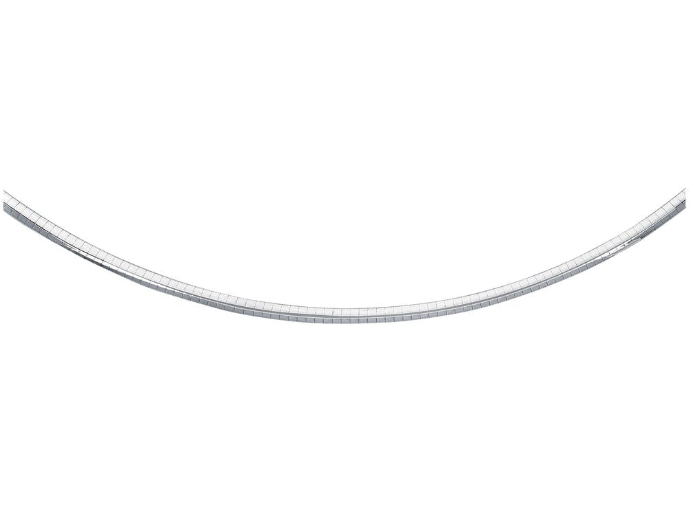 Finejewelers 14 Kt White Gold 16 Inch 4.4mm Bright Cut Classic Omega Necklace With Box Catch