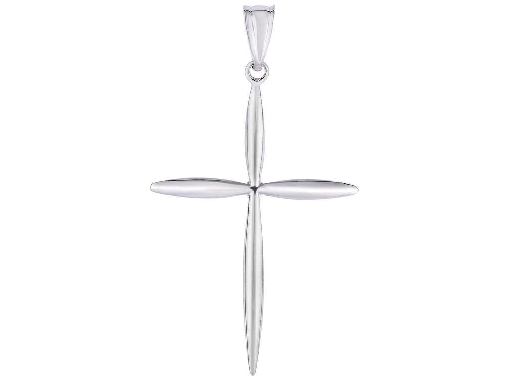 Finejewelers 14 Kt White Gold Edged Fancy Cross Pendant Necklace 18 inch chain