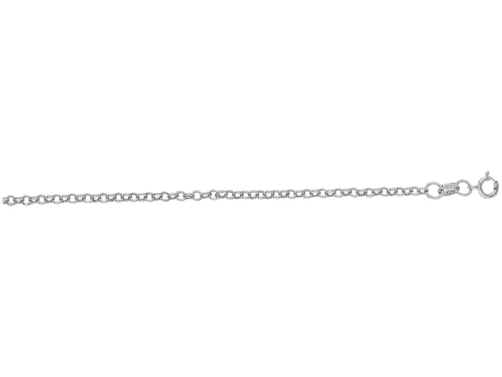 Finejewelers 14 Kt White Gold 16 Inch 2.0mm Bright Cut Round Rolo Chain Necklace With Spring Ring Clasp