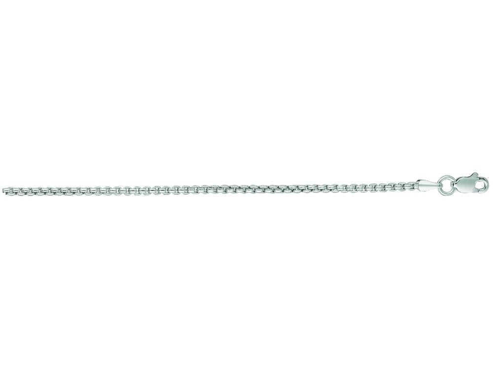 Finejewelers 14 Kt White Gold 16 Inch 1.7mm Round Box Chain Necklace With Lobster Clasp