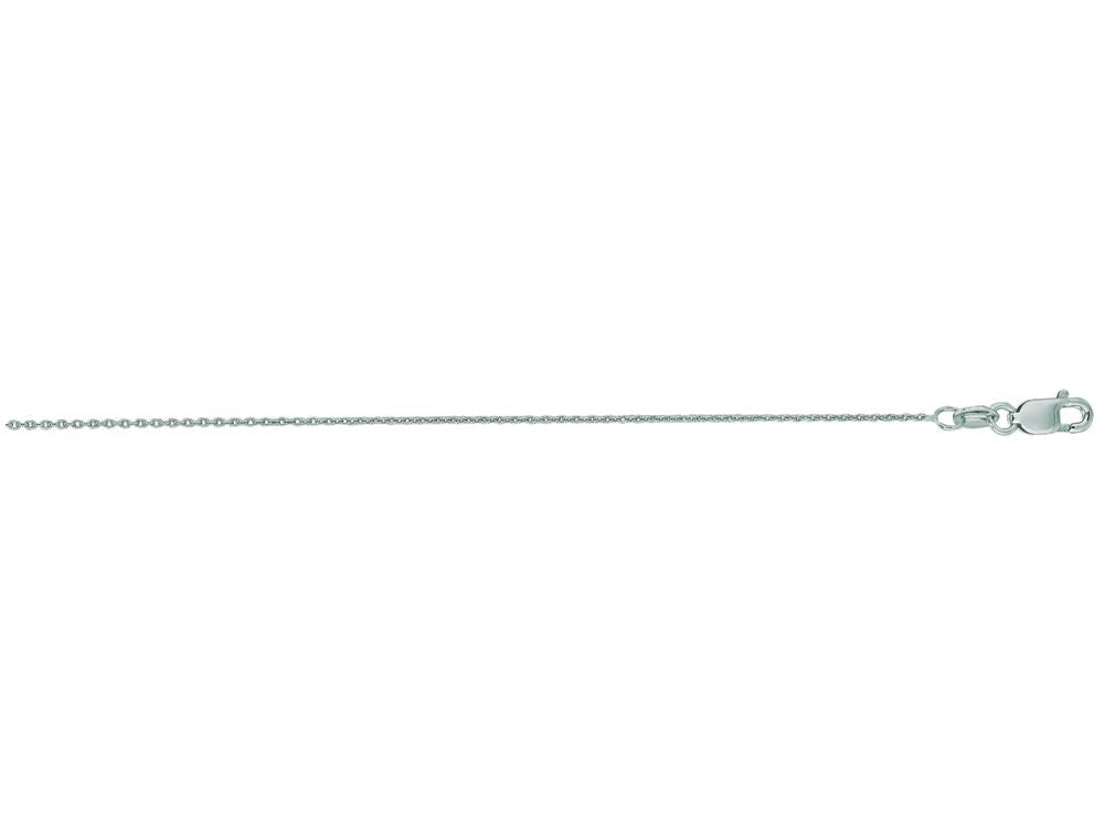Finejewelers 14 Kt White Gold 18 Inch 0.5mm Round Cable Chain Necklace With Lobster Clasp