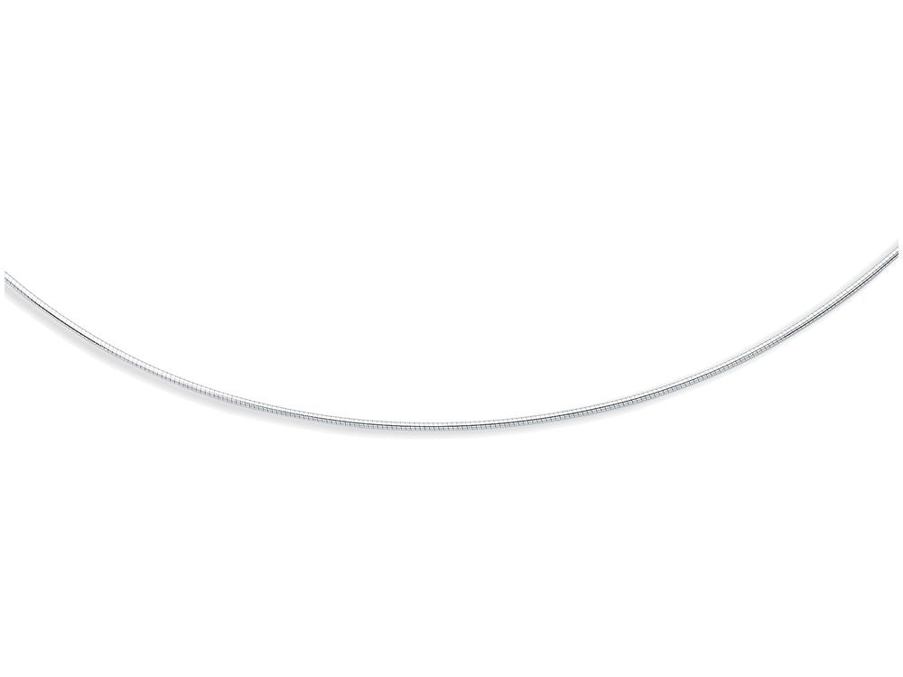 Finejewelers 14 Kt White Gold 17 Inch 1.5mm Bright Cut Round Omega Necklace With Screw Off Clasp
