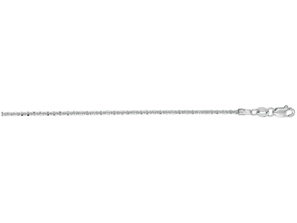 Finejewelers 14 Kt White Gold 10 Inch 1.5mm Bright Cut Sparkle Chain Anklet With Lobster Clasp