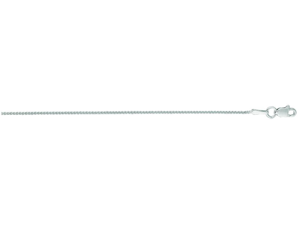 Finejewelers 14 Kt White Gold 18 Inch 0.6mm Non-bright Cut Round Wheat Chain Necklace With Lobster Clasp