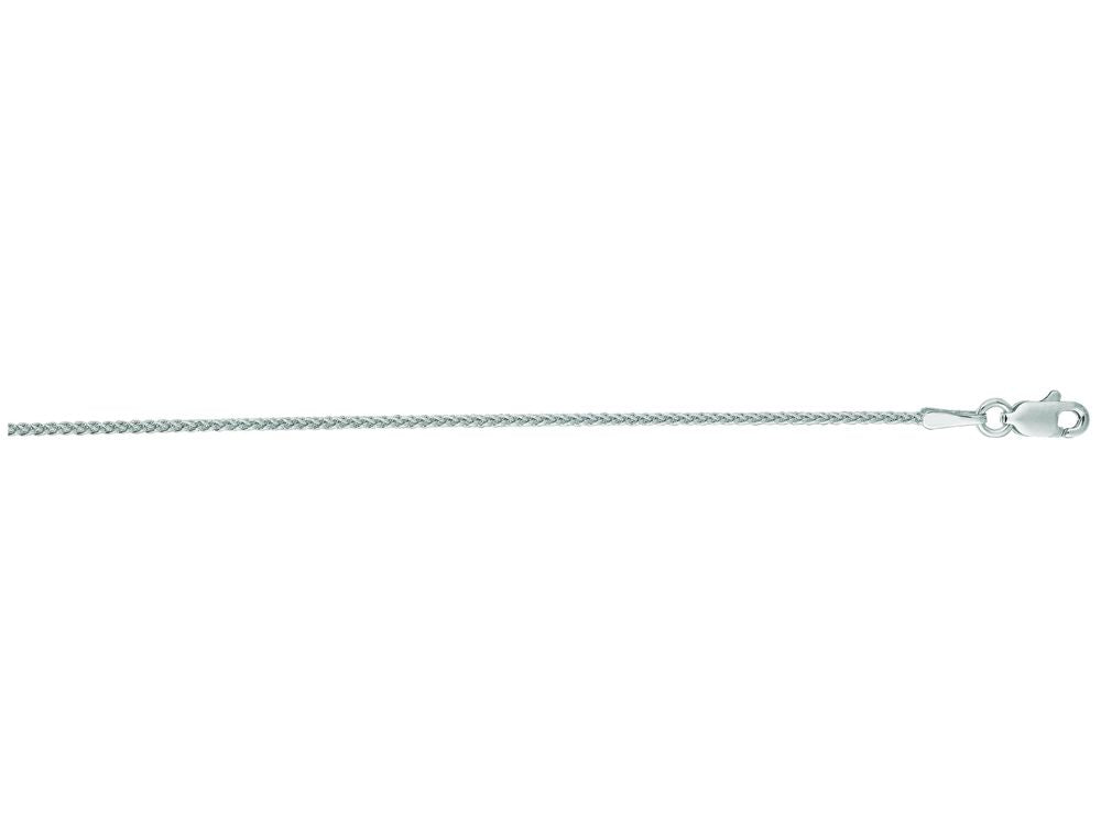 Finejewelers 14 Kt White Gold 16 Inch 1.2mm Round Wheat Chain Necklace With Lobster Clasp