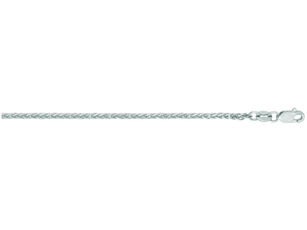 Finejewelers 14 Kt White Gold 16 Inch 1.8mm Square Wheat Chain Necklace With Lobster Clasp