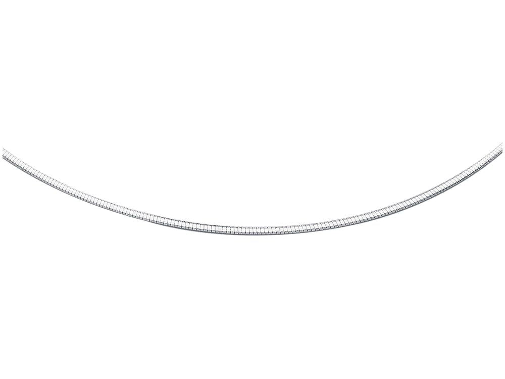 Finejewelers 14 Kt White Gold 16 Inch 2.0mm Bright Cut Classic Omega Necklace With Lobster Clasp