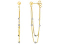 Finejewelers 14 Kt Two Tone Gold 4x48mm Bright Cut Beadlink Drop Fancy Earring