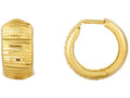 Finejewelers 10 Kt Yellow Gold 7.3x15.7mm Half and Half Snuggable Earring With Snap Clasp