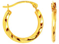 Finejewelers 10 Kt Yellow Gold 10k Twisted Hoop Earrings with Saddle Back Clasp