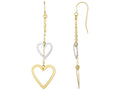 Finejewelers 10 Kt White Gold Bright Cut Open Heart Double Strand Drop Earring With Euro-wire