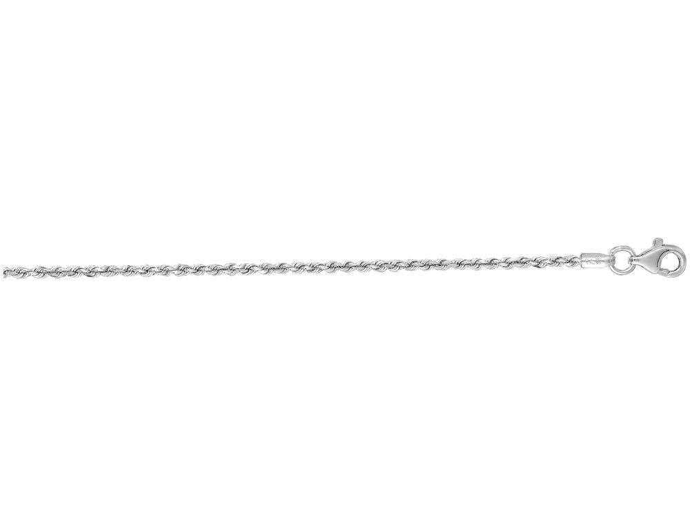 Finejewelers 10 Kt White Gold 16 Inch 1.50mm Shiny Solid Bright Cut Royal Rope Chain With Lobster Clasp