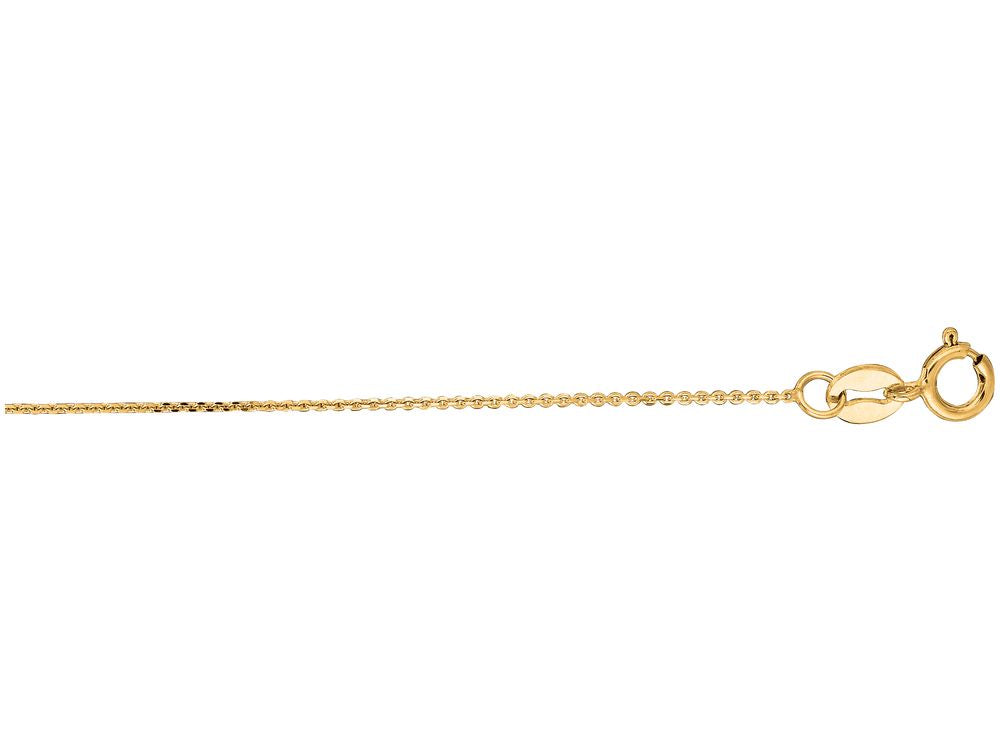 Finejewelers 10 Kt Yellow Gold 18 Inch 0.8mm Bright Cut Cable Chain With Lobster Clasp
