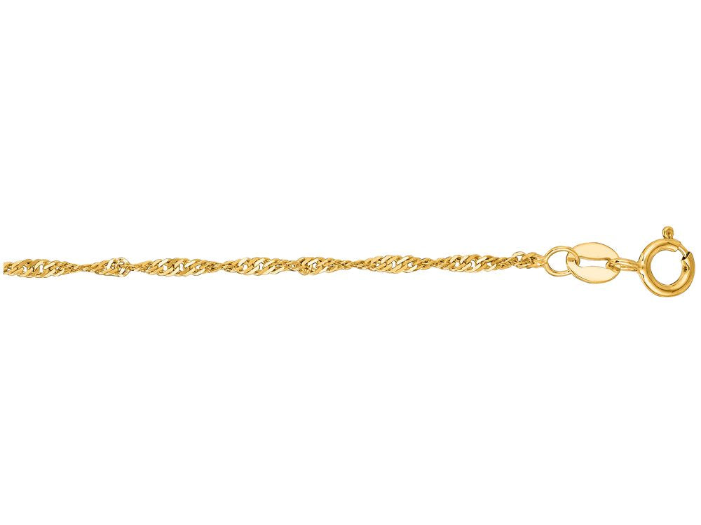 Finejewelers 10 Kt Yellow Gold 18 Inch 1.5mm Classic Singapore Chain With Lobster Clasp