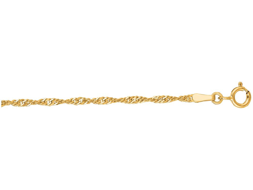 Finejewelers 10 Kt Yellow Gold 18 Inch 1.7mm Classic Singapore Chain With Lobster Clasp