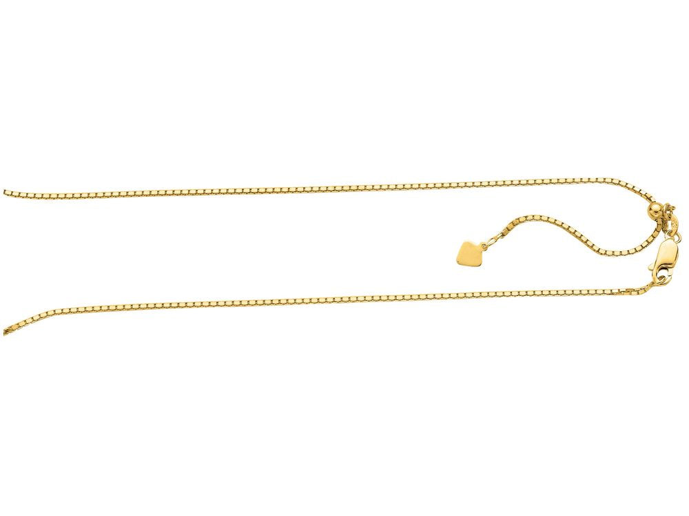 Finejewelers 925 Sterling Silver 22 Inch Yellow Finish 1.4mm Adjustable Box Chain Lobster Clasp