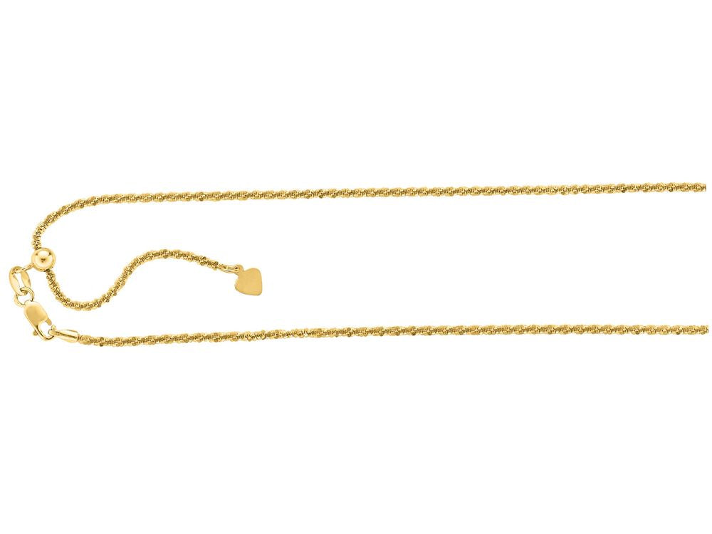Finejewelers 925 Sterling Silver 22 Inch Yellow Finish 1.5mm Adjustable Sparkle Chain Lobster Clasp