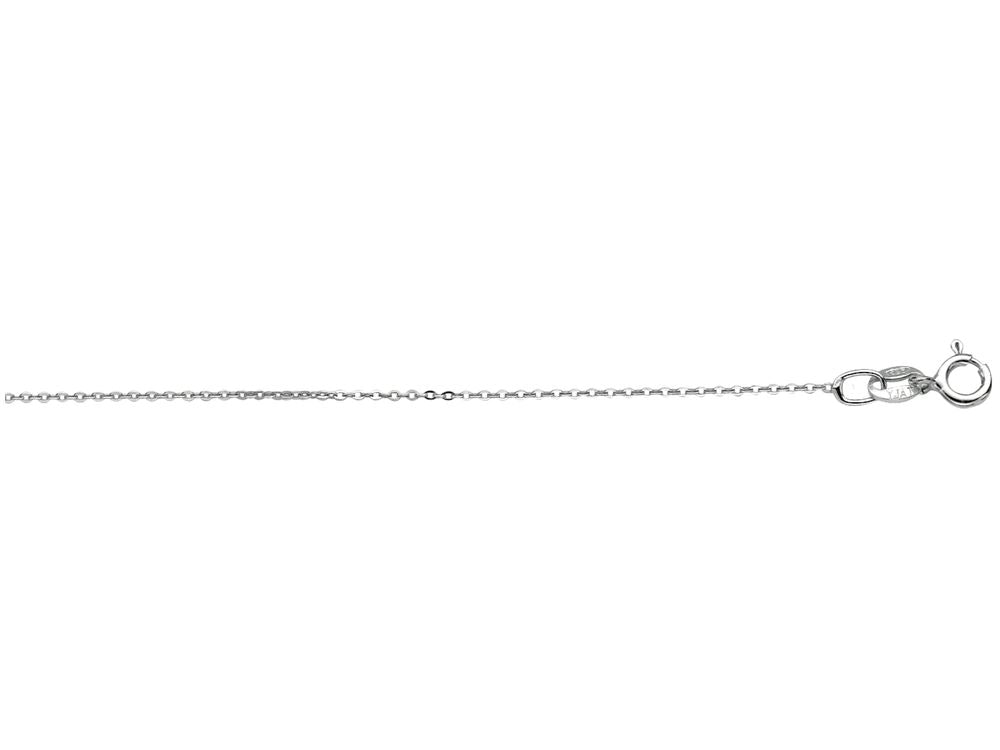 Finejewelers 925 Sterling Silver 16 Inch Rhodium Finish 0.6mm Bright Cut Cable Chain Spring Ring Clasp