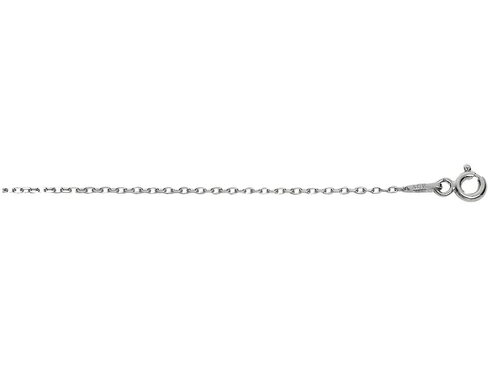 Finejewelers 925 Sterling Silver 16 Inch Rhodium Finish 0.8mm Bright Cut Cable Chain Spring Ring Clasp
