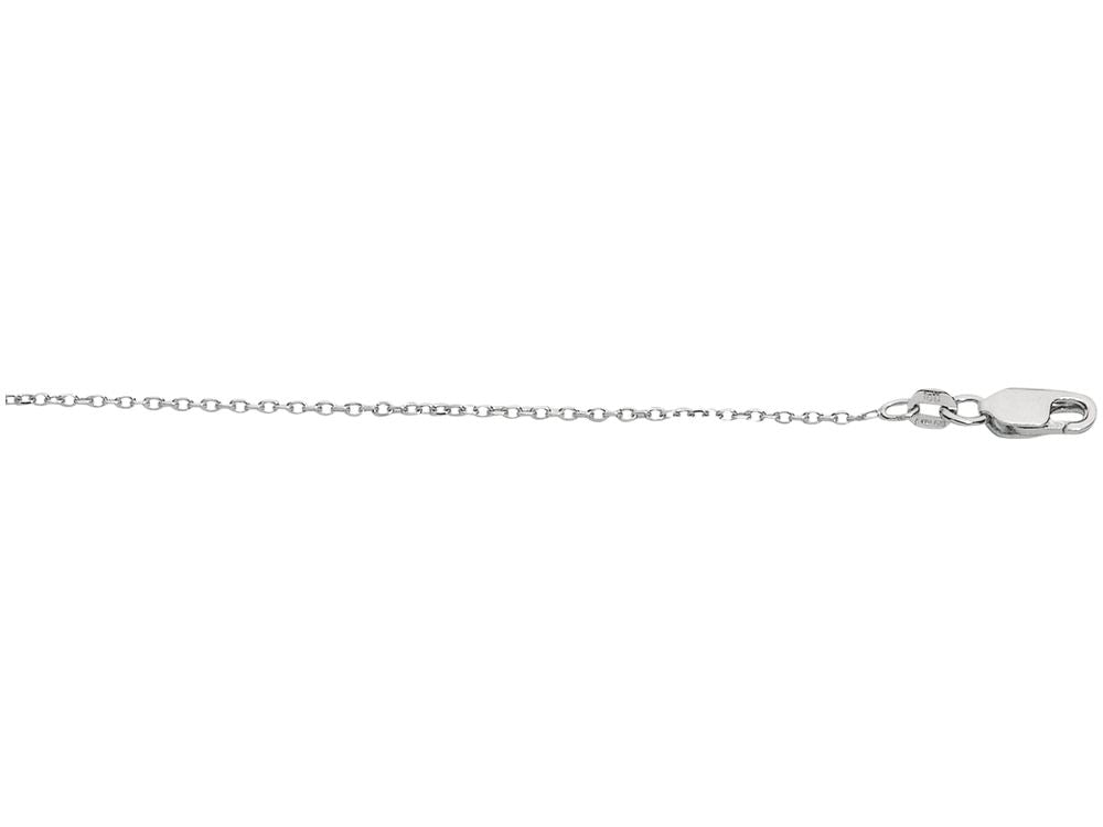 Finejewelers 925 Sterling Silver 16 Inch Rhodium Finish 1.1mm Bright Cut Cable Chain Lobster Clasp