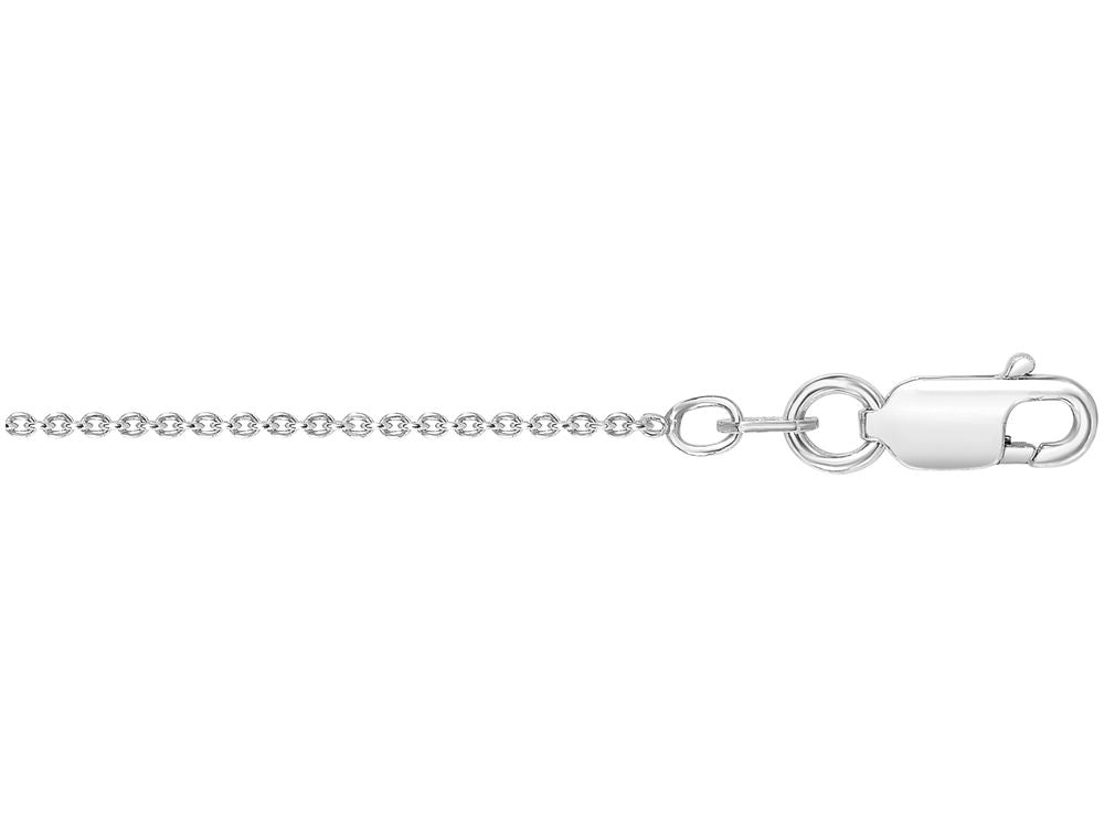 Finejewelers 925 Sterling Silver 16 Inch Rhodium Finish Shiny 1.1mm Basic Cable Link Chain Lobster Clasp