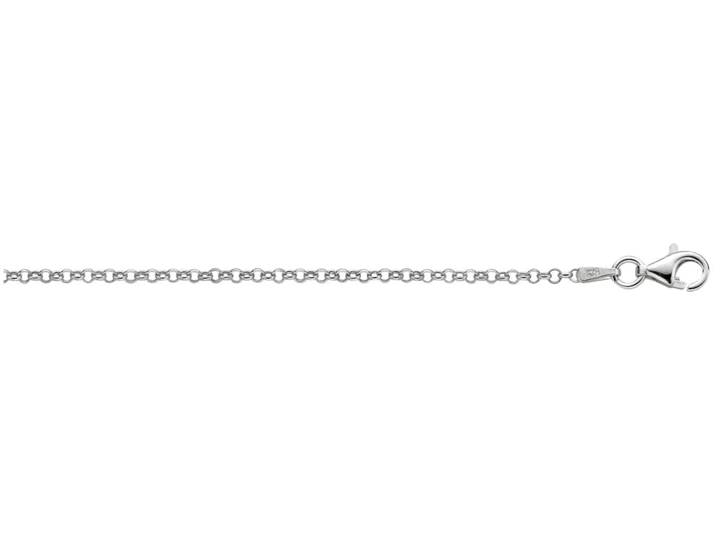 Finejewelers 925 Sterling Silver 16 Inch Rhodium Finish 1.8mm Textured Rolo Chain Pear Shape Clasp
