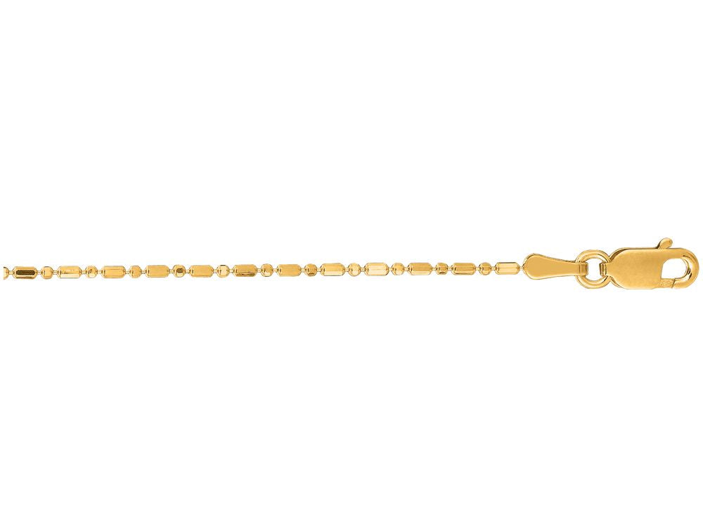 Finejewelers 14 Kt Yellow Gold 18 Inch 1.0mm Bright Cut Bead Chain With Lobster Clasp