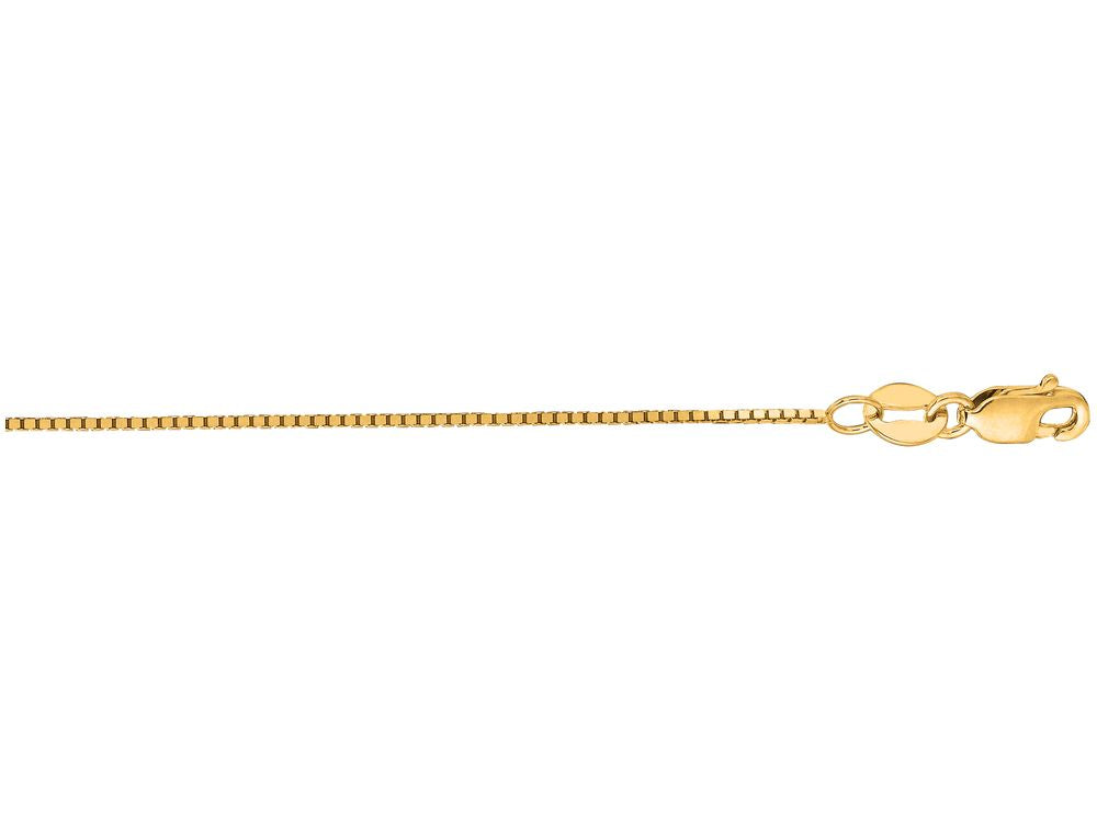 Finejewelers 14 Kt Yellow Gold 18 Inch 0.7mm Shiny Classic Box Chain With Lobster Clasp