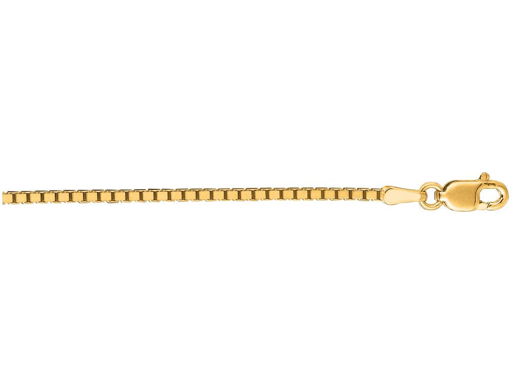 Finejewelers 14 Kt Yellow Gold 18 Inch 1.4mm Shiny Classic Box Chain With Lobster Clasp