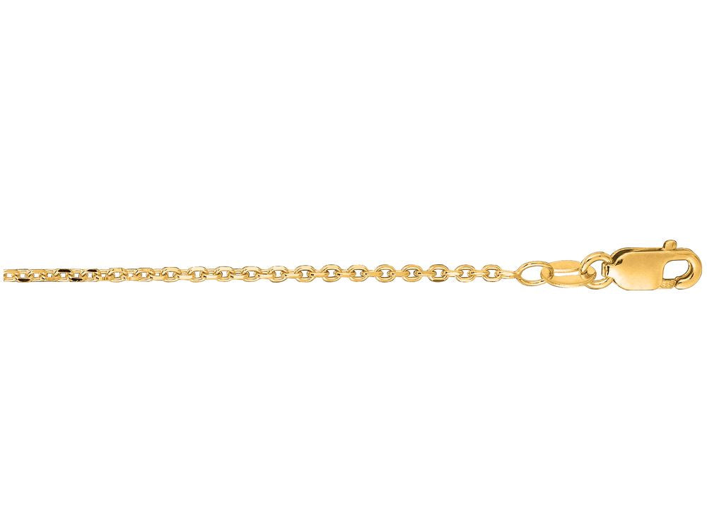 Finejewelers 14 Kt Yellow Gold 18 Inch 1.4mm Bright Cut Cable Link Chain With Lobster Clasp