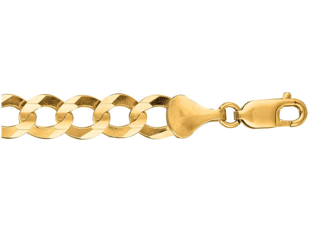 Finejewelers 14 Kt Yellow Gold 20 Inch 8.2mm Bright Cut Comfort Curb Chain With Lobster Clasp