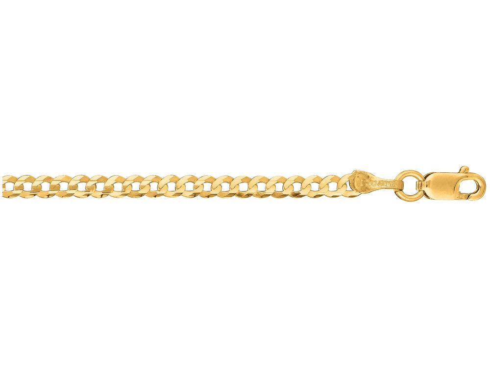 Finejewelers 14 Kt Yellow Gold 16 Inch 2.6mm Bright Cut Comfort Curb Chain With Lobster Clasp