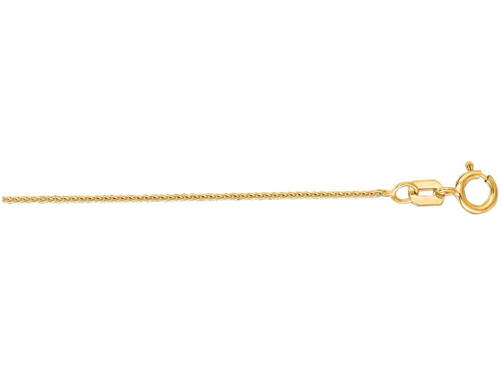 Finejewelers 14 Kt Yellow Gold 18 Inch 0.6mm Shiny Round Bright Cut Wheat Chain With Spring Ring Clasp