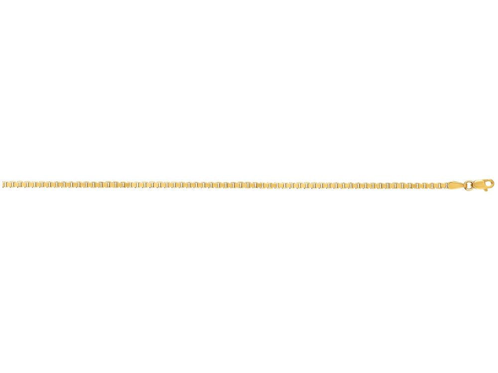 Finejewelers 14 Kt Yellow Gold 22 Inch 1.9mm Shiny Square Hollow Classic Box Chain With Lobster Clasp