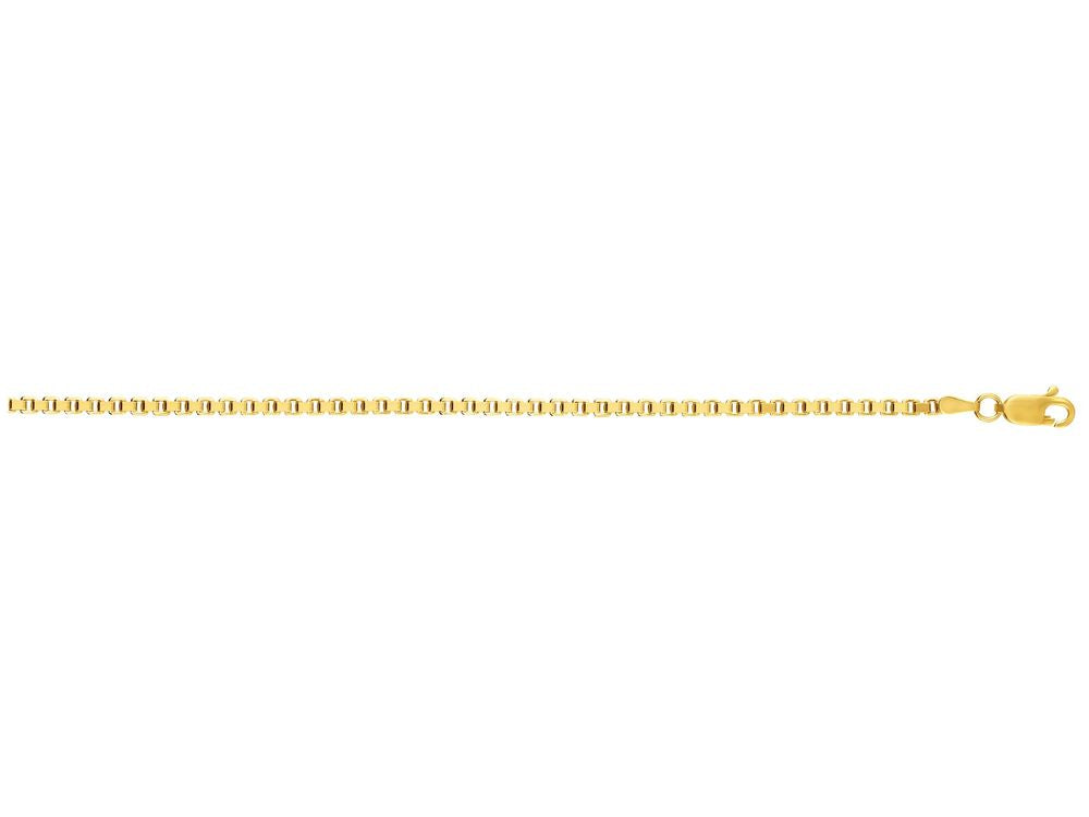 Finejewelers 14 Kt Yellow Gold 22 Inch 2.5mm Shiny Square Hollow Classic Box Chain With Lobster Clasp