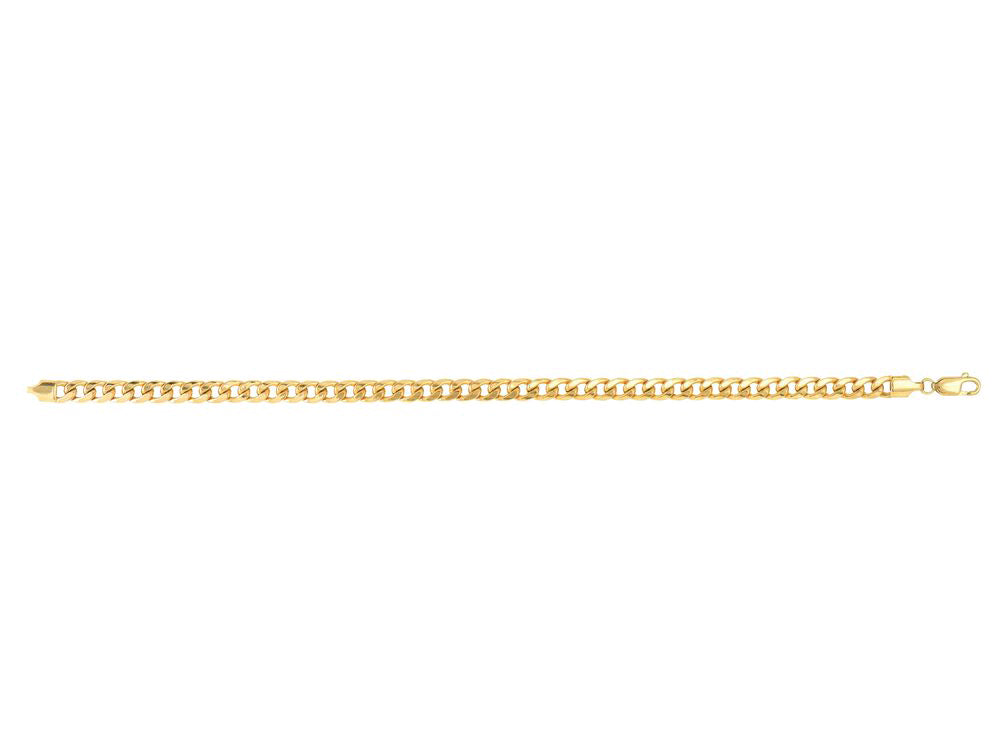Finejewelers 14 Kt Yellow Gold 20 Inch 4.5mm Light Semi-solid Miami Cuban Bracelet With Lobster Clasp