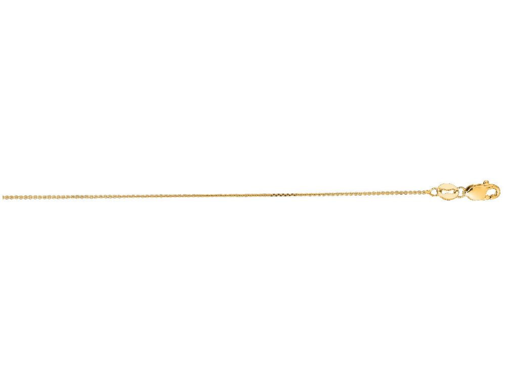Finejewelers 18 Kt Yellow Gold 18 Inch Finish 0.9mm Bright Cut Oval Cable Necklace With Lobster Clasp