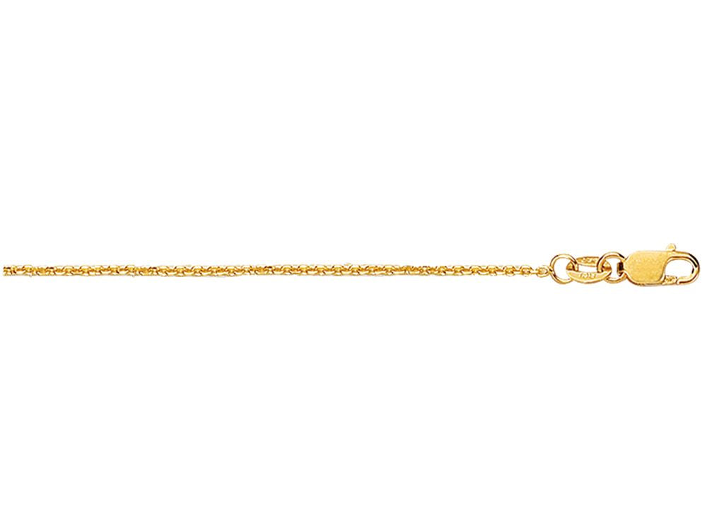 Finejewelers 18 Kt Yellow Gold 18 Inch 1.1mm Bright Cut Cable Chain With Lobster Clasp