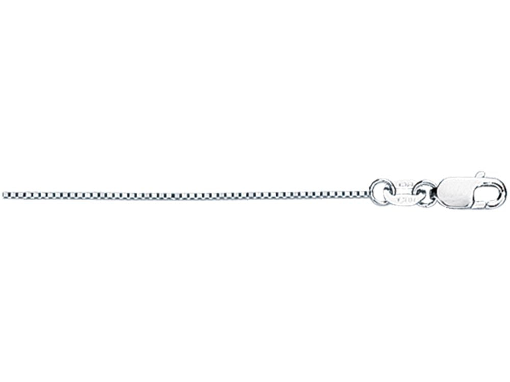 Finejewelers 18 Kt White Gold 18 Inch 0.6mm Classic Cut Box Chain With Lobster Clasp.