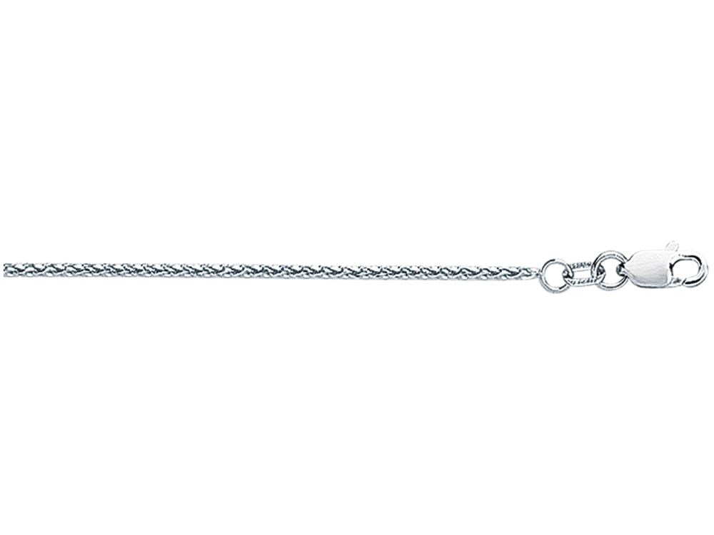 Finejewelers 18 Kt White Gold 18 Inch 1.4mm Bright Cut Round Wheat Chain With Lobster Clasp
