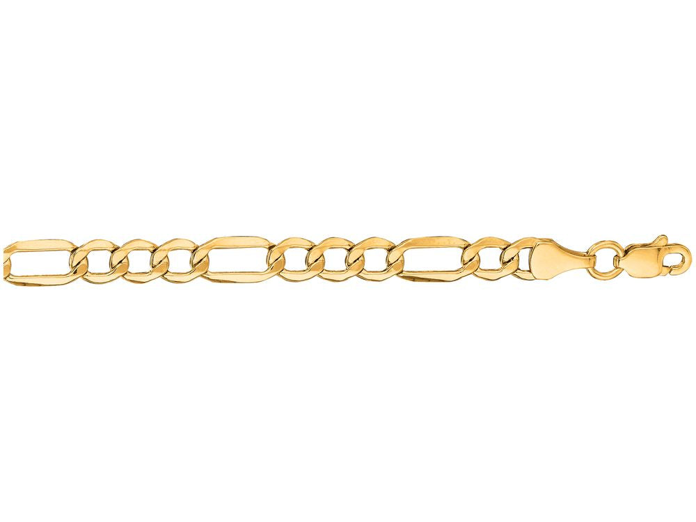 Finejewelers 14 Kt Yellow Gold 18 Inch 4.6mm Bright Cut Alternate 3+1 Figaro Lite Chain Lob Ster Clasp