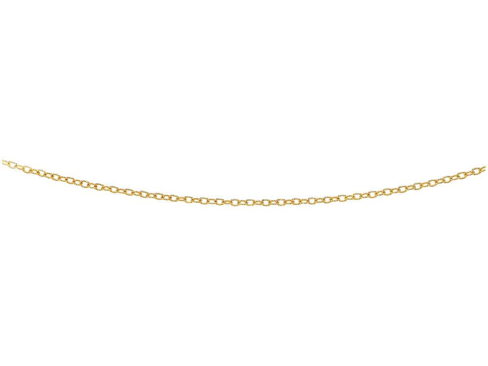 Finejewelers 14 Kt Yellow Gold 18 Inch 2.5mm Bright Cut Oval Texturedd Link Chain With Lobster Clasp