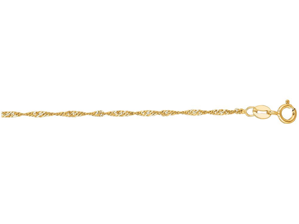 Finejewelers 14 Kt Yellow Gold 18 Inch 1.5mm Classic Singapore Chain With Lobster Clasp