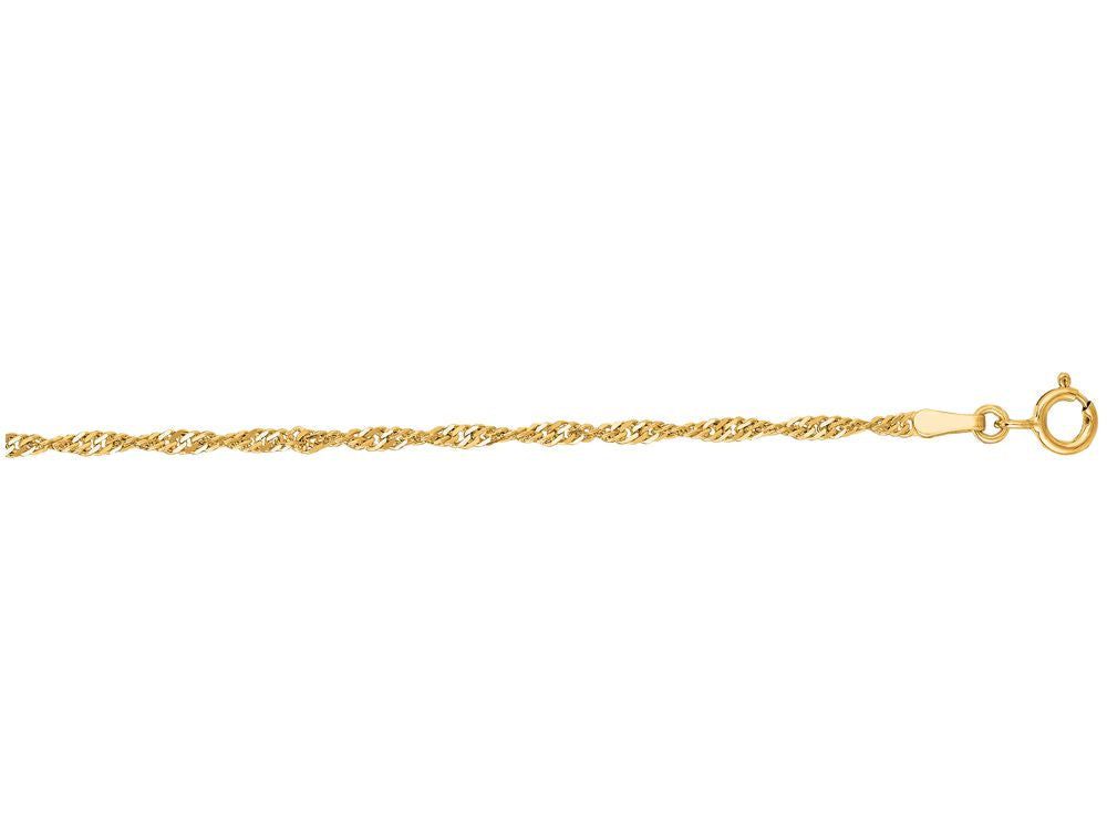 Finejewelers 14 Kt Yellow Gold 16 Inch 1.7mm Classic Singapore Chain With Lobster Clasp