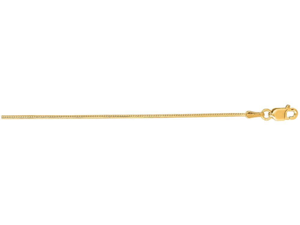 Finejewelers 14 Kt Yellow Gold 18 Inch 0.9mm Bright Cut Round Snake Chain With Lobster Clasp