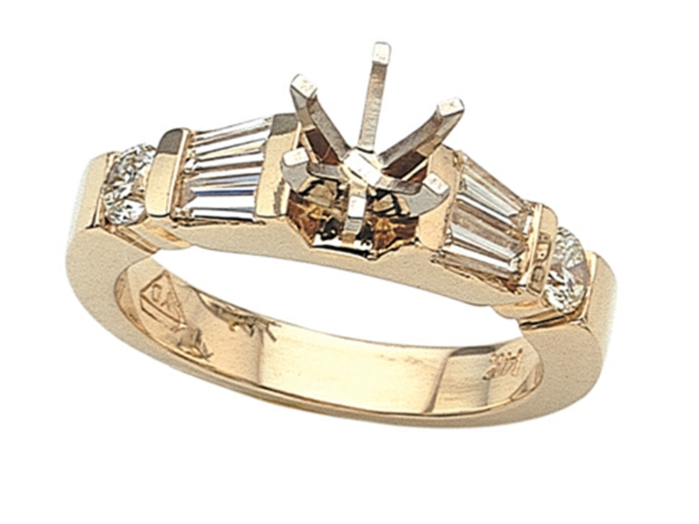 Finejewelers Baguette Diamonds Engagement Ring