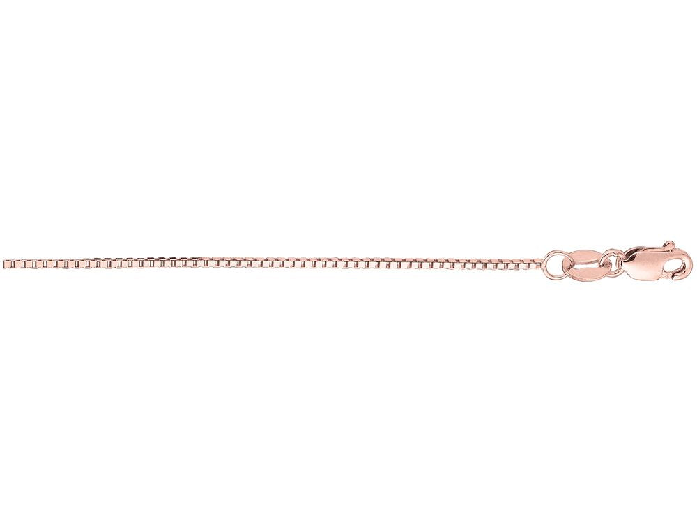 Finejewelers 14 Kt Rose Gold 14k 18 Inch 0.8mm Shiny Classic Box Chain With Lobster Clasp