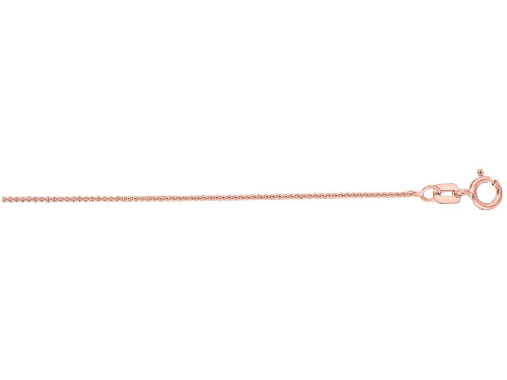 Finejewelers 14 Kt Rose Gold 14k 18 Inch 0.6mm Bright Cut Wheat Chain With Spring Ring Clasp