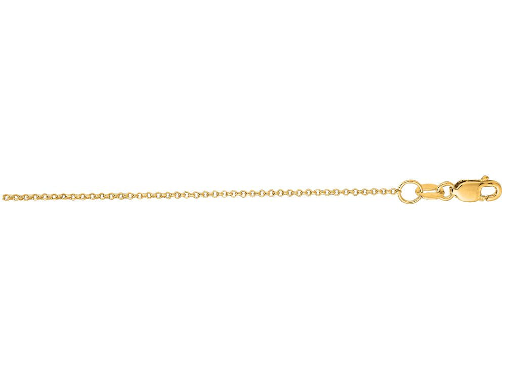 Finejewelers 14 Kt Yellow Gold 18 Inch 1.1mm Bright Cut Rolo Chain With Lobster Clasp